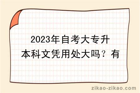 2023年自考大专升本科文凭用处大吗?有什么学习方式?