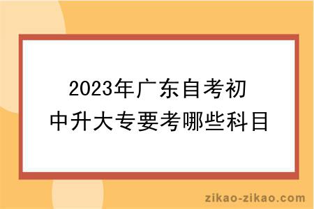 2023年广东自考初中升大专要考哪些科目?