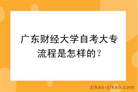 广东财经大学自考大专流程是怎样的?