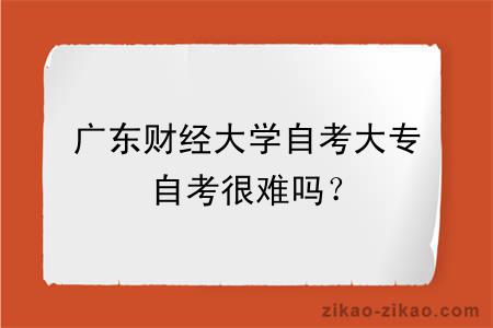 广东财经大学自考大专自考很难吗?