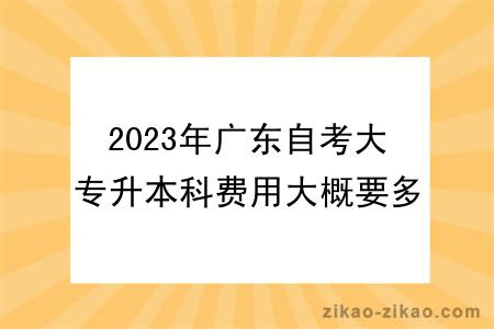 2023年广东自考大专升本科费用大概要多少？