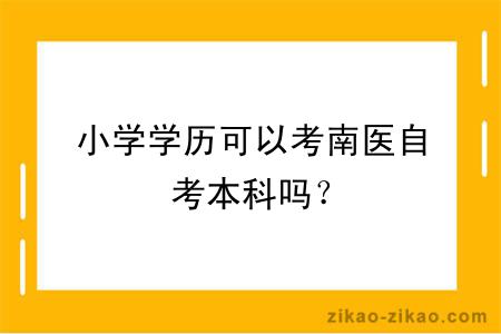 小学学历可以考南医自考本科吗？