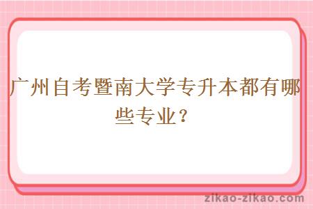 广州自考暨南大学专升本都有哪些专业？