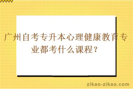 广州自考专升本心理健康教育专业都考什么课程?
