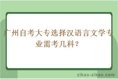 广州自考大专选择汉语言文学专业需考几科？
