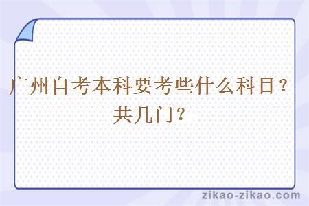 广州自考本科要考些什么科目?共几门?