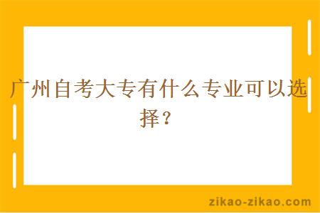 广州自考大专有什么专业可以选择？