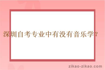 深圳自考专业中有没有音乐学?