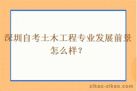 深圳自考土木工程专业发展前景怎么样?
