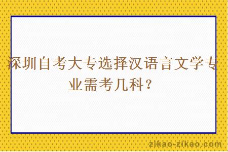 深圳自考大专选择汉语言文学专业需考几科？