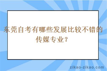 东莞自考有哪些发展比较不错的传媒专业?