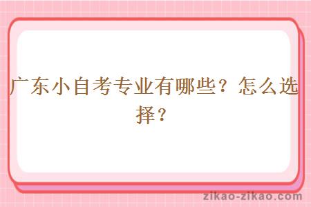 广东小自考专业有哪些？怎么选择？