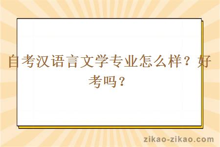 自考汉语言文学专业怎么样?好考吗?