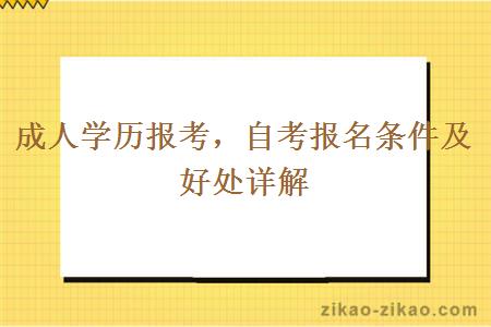 成人学历报考,自考报名条件及好处详解