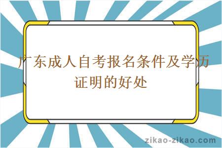  广东成人自考报名条件及学历证明的好处