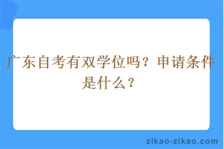 广东自考有双学位吗?申请条件是什么?