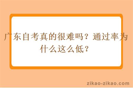 广东自考真的很难吗?通过率为什么这么低?