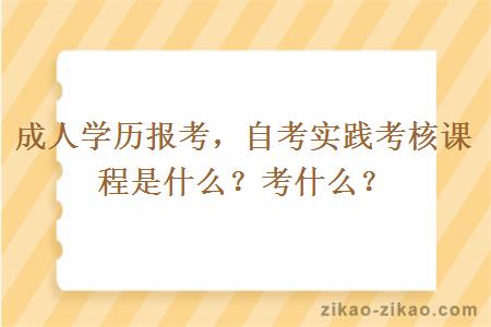 自考实践考核课程是什么？考什么？