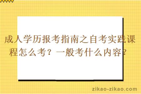 成人学历报考指南之自考实践课程怎么考？一般考什么内容？