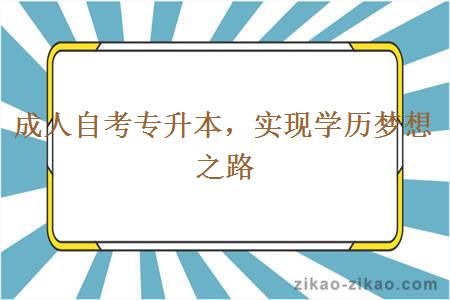 成人自考专升本,实现学历梦想之路