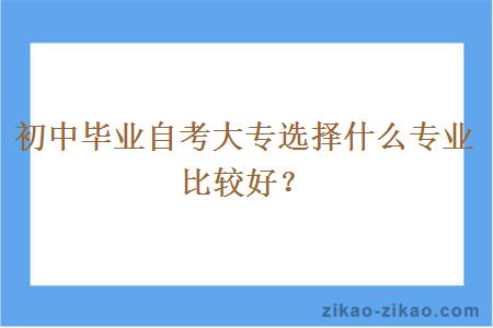 初中毕业自考大专选择什么专业比较好？