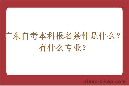 广东自考本科报名条件是什么?有什么专业?