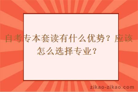 自考专本套读有什么优势？应该怎么选择专业？