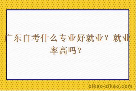广东自考什么专业好就业?就业率高吗?