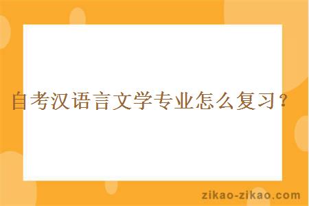 自考汉语言文学专业怎么复习?