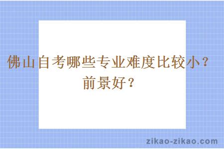 佛山自考哪些专业难度比较小?前景好?