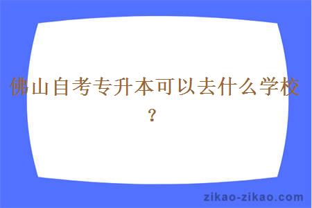 佛山自考专升本可以去什么学校？