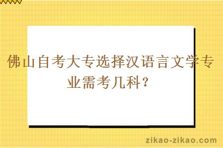 佛山自考大专选择汉语言文学专业需考几科?