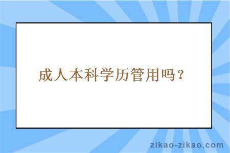 成人本科学历管用吗?