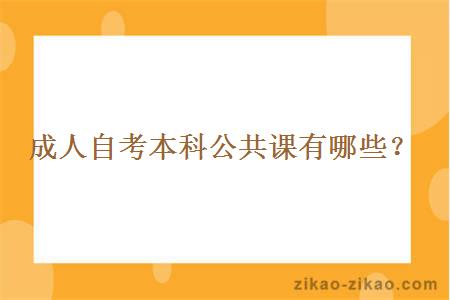 成人自考本科公共课有哪些?