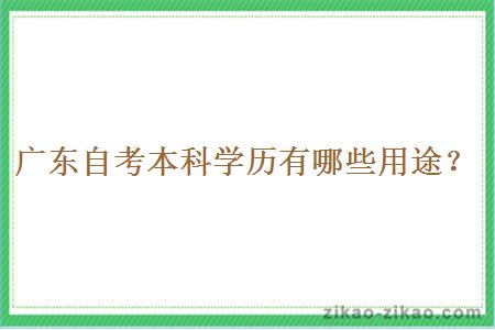广东自考本科学历有哪些用途?