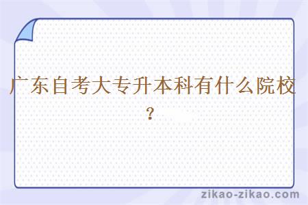 广东自考大专升本科有什么院校？