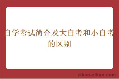 自学考试简介及大自考和小自考的区别