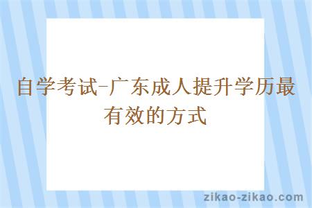 自学考试-广东成人提升学历最有效的方式