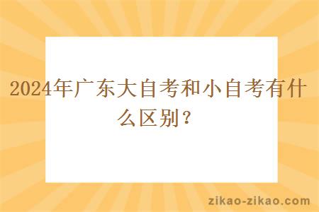 2024年广东大自考和小自考有什么区别？