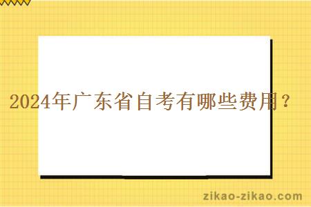2024年广东省自考有哪些费用？