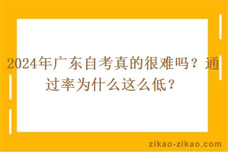 2024年广东自考真的很难吗?通过率为什么这么低?