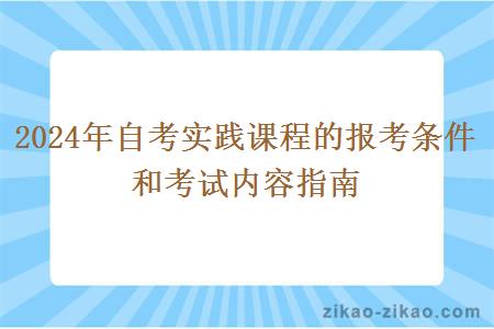 2024年自考实践课程的报考条件和考试内容指南