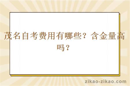 茂名自考费用有哪些?含金量高吗?
