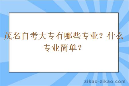 茂名自考大专有哪些专业?什么专业简单?