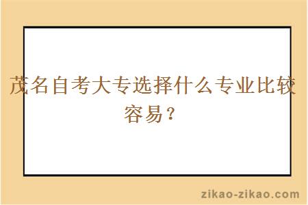 茂名自考大专选择什么专业比较容易?