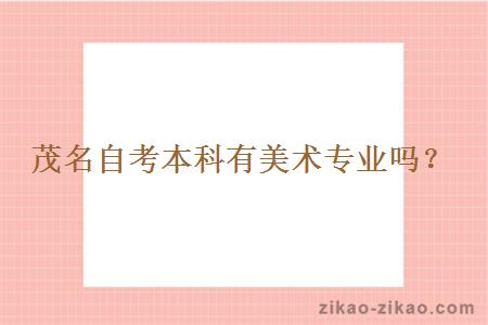茂名自考本科有美术专业吗?