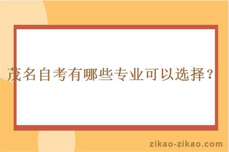茂名自考有哪些专业可以选择?