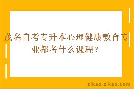 茂名自考专升本心理健康教育专业都考什么课程?