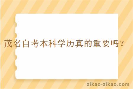茂名自考本科学历真的重要吗?