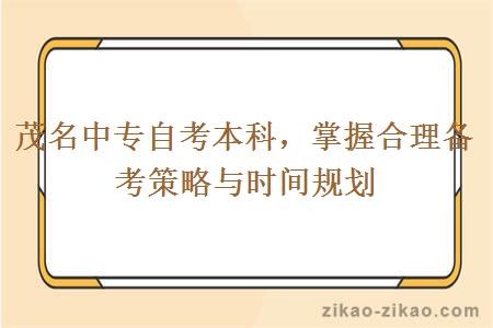 茂名中专自考本科,掌握合理备考策略与时间规划